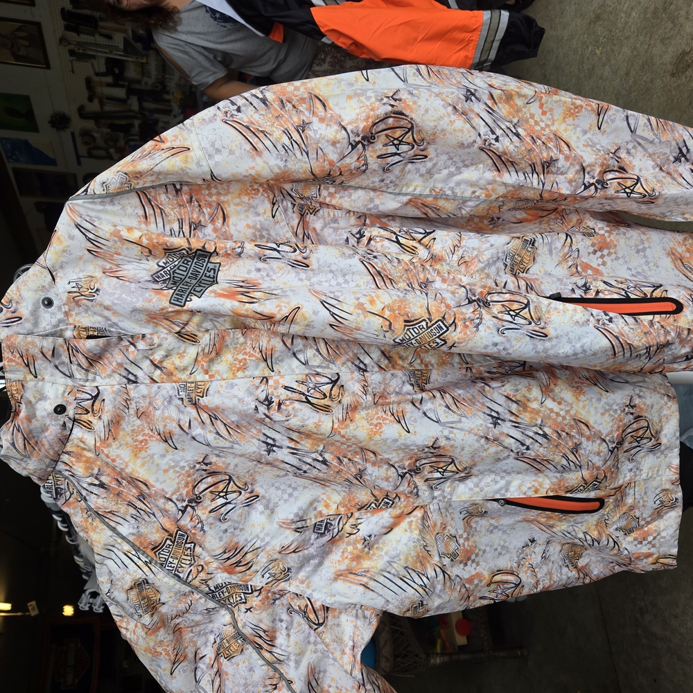 Harley-Davidson Orange and Gray Rain Jacket